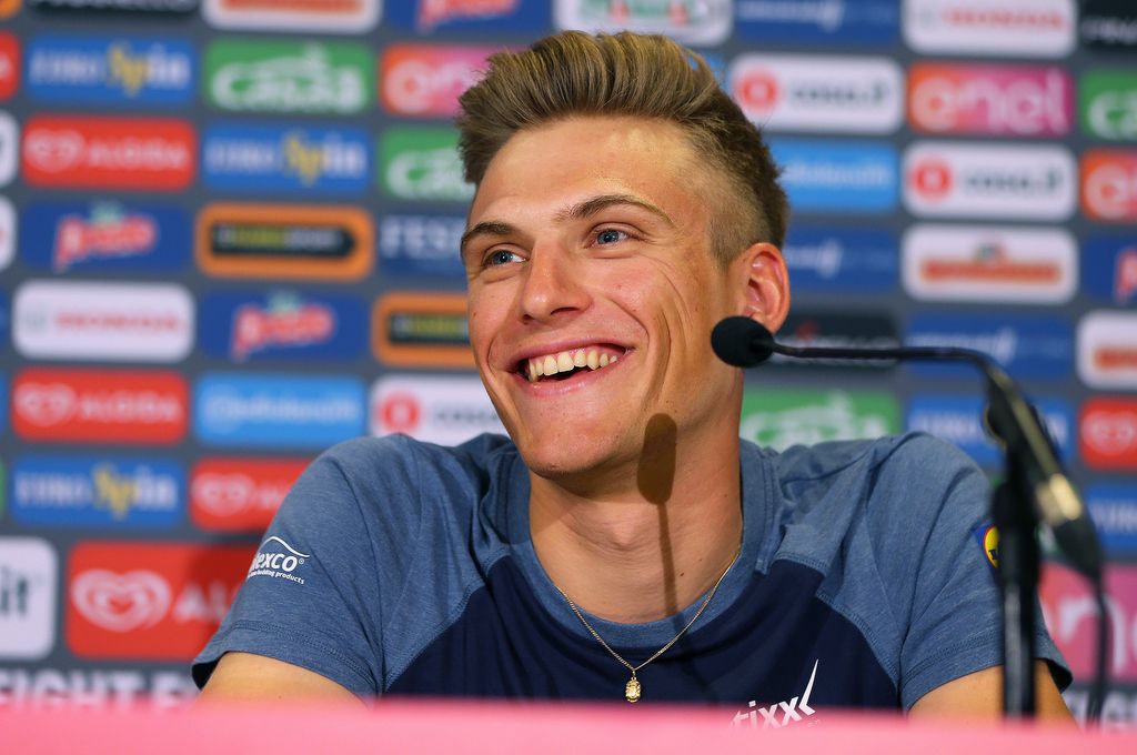 Marcel Kittel laughs during the press conference