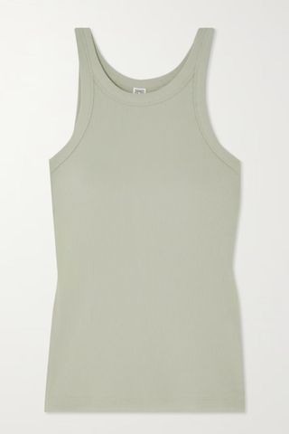Toteme Curved ribbed stretch organic cotton-jersey tank