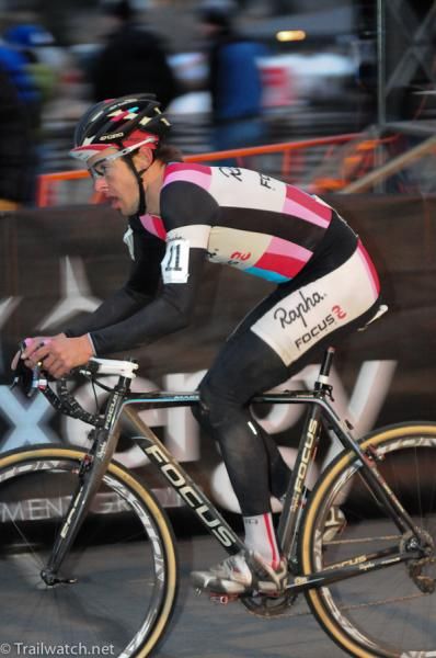 Chris Jones (Rapha Focus) with one lap to go