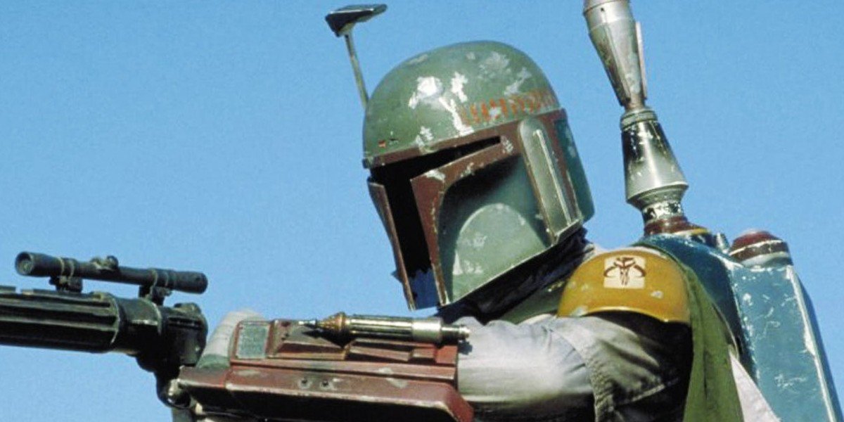 Boba Fett holding a blaster Star Wars