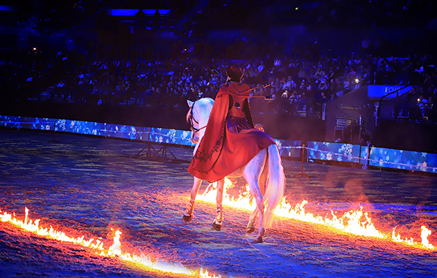 Six highly skilled horses and riders wow the crowds with their acrobatic skills to a dramatic soundtrack and plenty of pyrotechnic action
