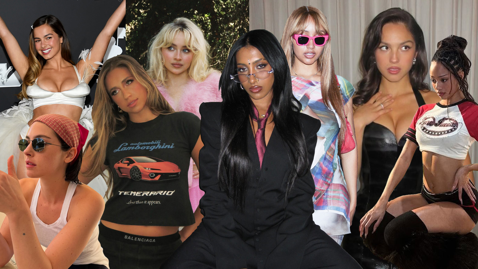Collage of Gen Z pop stars.