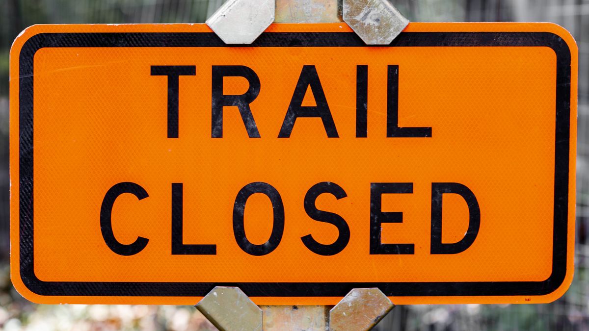 Trail closed sign