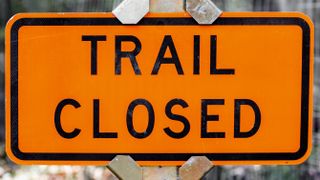 Trail closed sign