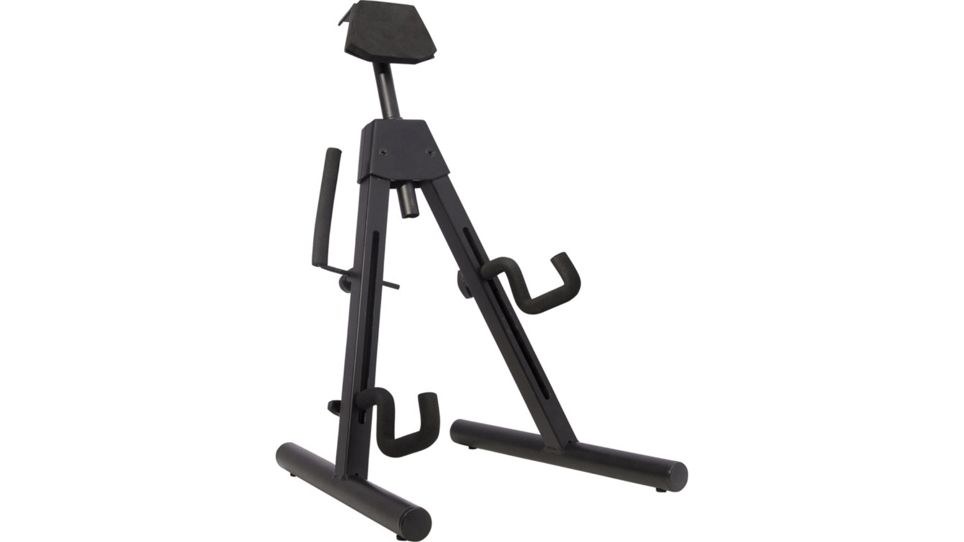 A Fender Universal A-Frame guitar stand for offset guitars