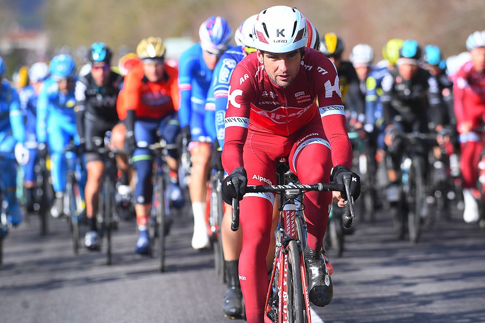 Baptiste Planckaert on the front during stage 3 at Paris-Nice