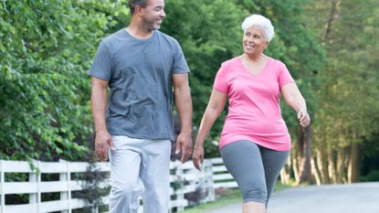 Couple walking for fitness