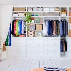 bespoke white wardrobes with shelves and drawers