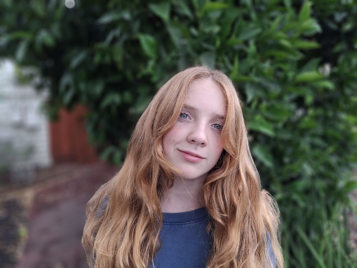 portrait of a teenage girl shot by a Galaxy A35