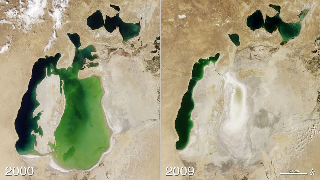 The Aral Sea Drying Out. This NASA Time-Lapse Video Shows It from Space