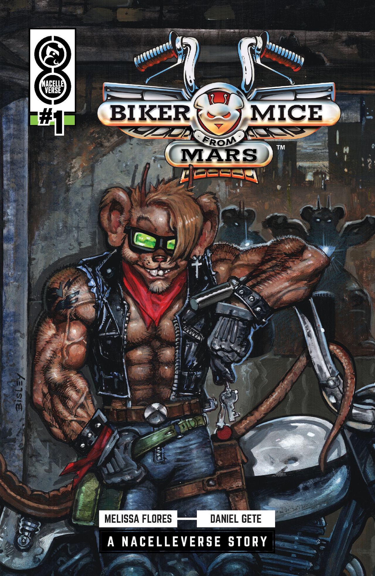 Karl Kerschl's variant cover for Biker Mice From Mars #1.