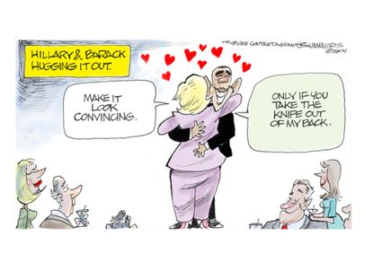 Obama cartoon U.S. Hillary Clinton