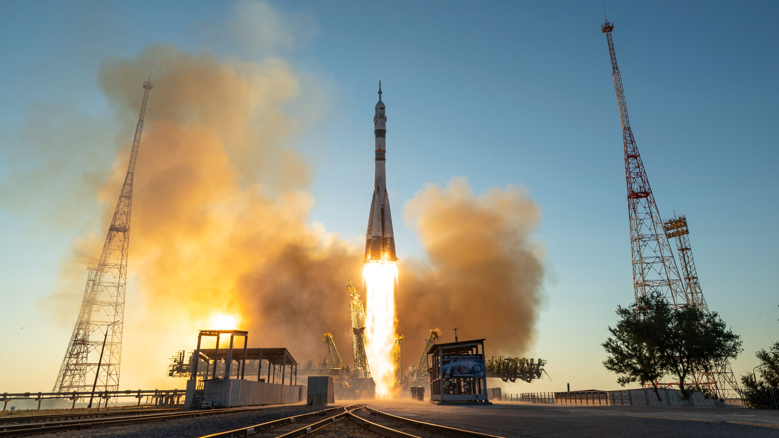 Photo of a Soyuz rocket launching from Russia in July 2026