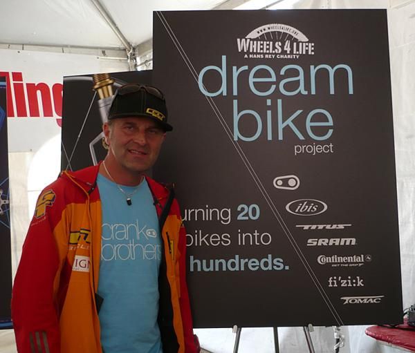 Hans Rey was at Sea Otter promoting his Wheels for Life Charity.