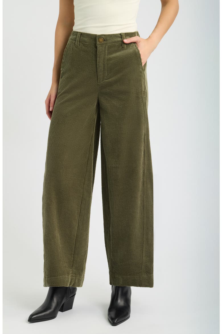 Skyrise Barrel Leg Corduroy Pants