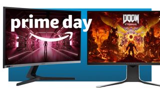 Some 240Hz gaming monitors on a prime day deal background.