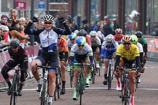 Kirsten Wild (Hitec Products) wins sprint finish in stage 4a at Energiewacht Tour