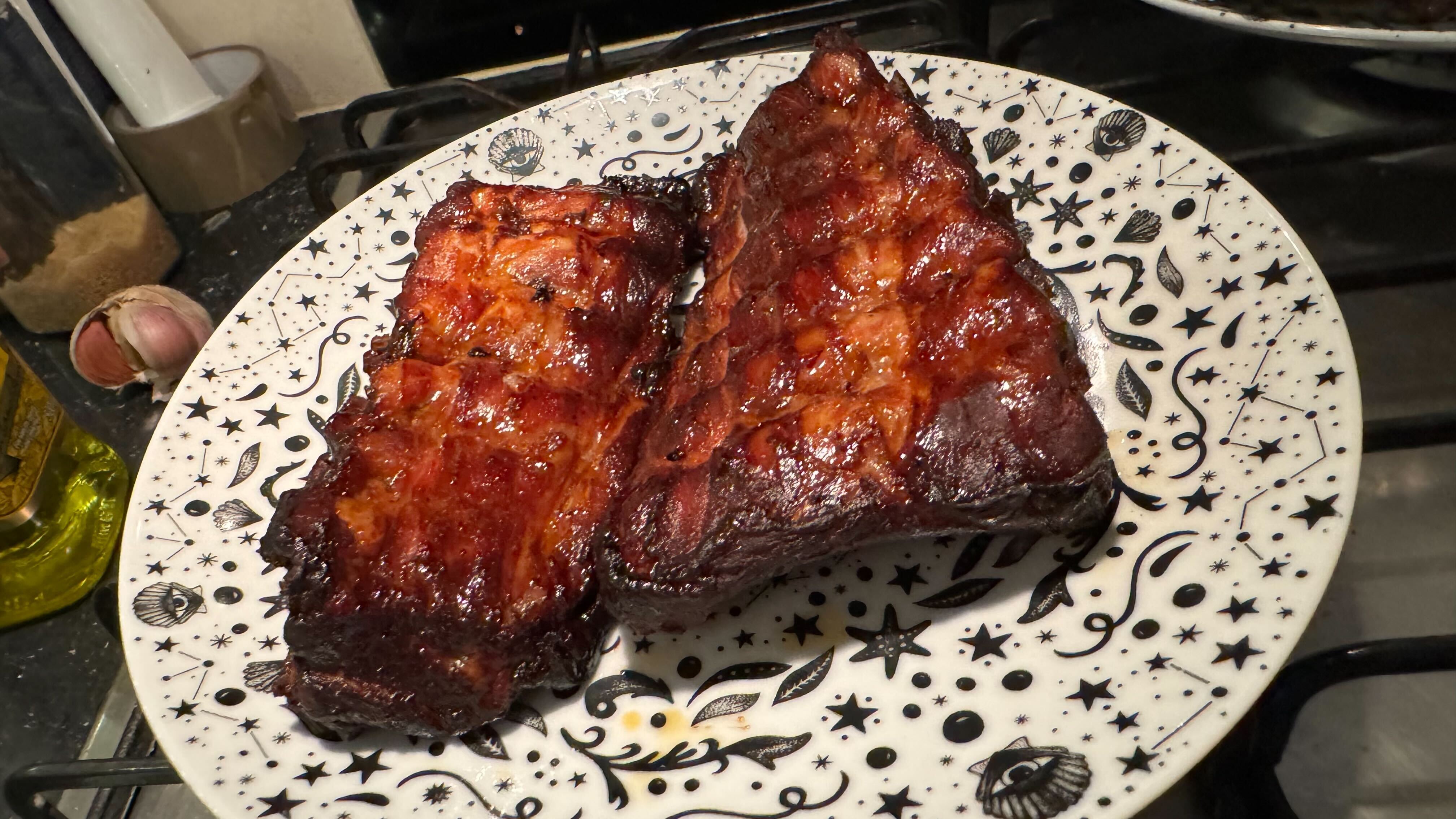 Cooking results from Ninja Woodfire Pro Connect XL - chicken on a ribs