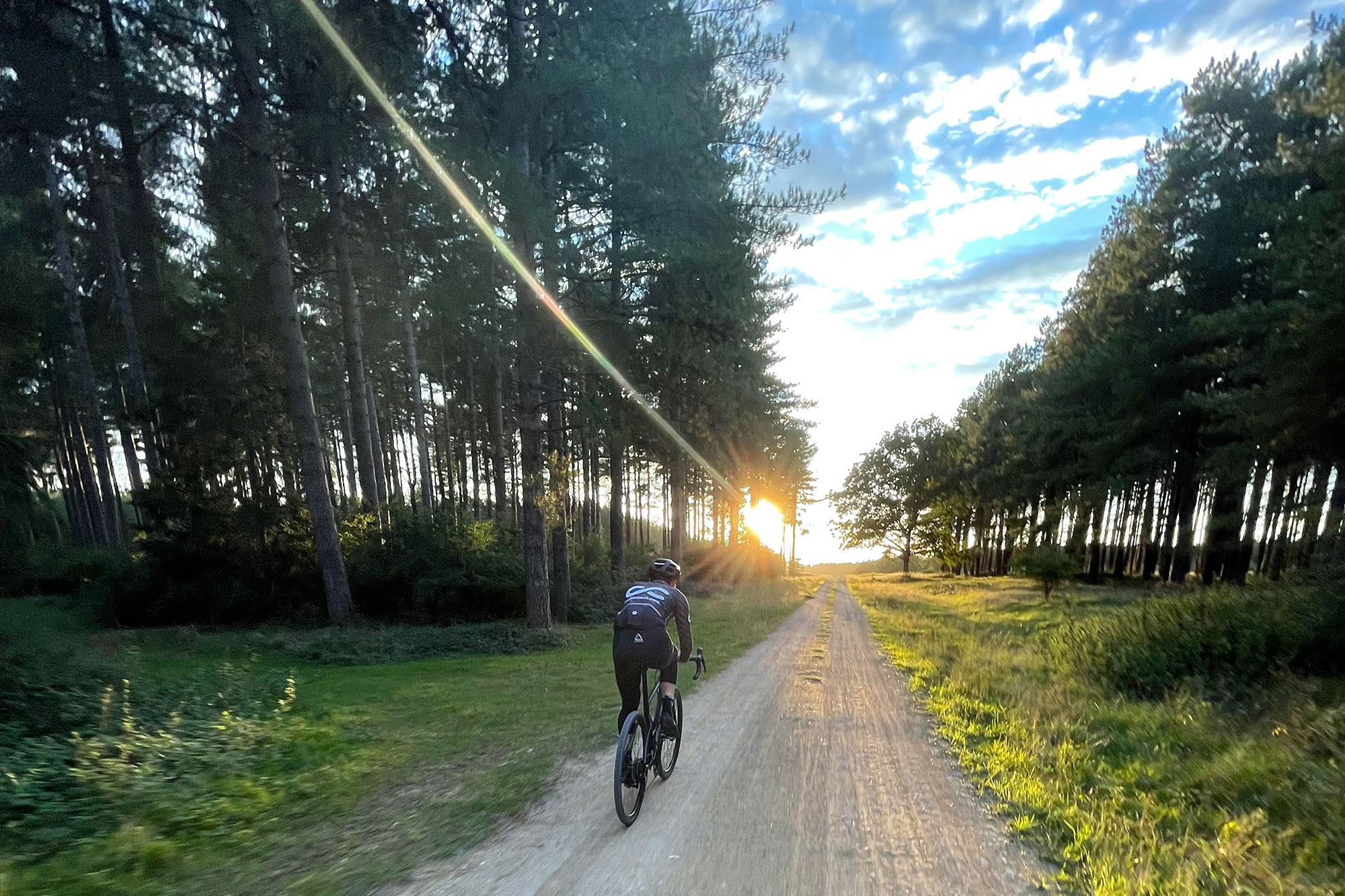 Ric Stern, riding into the sunset down a gravel track
