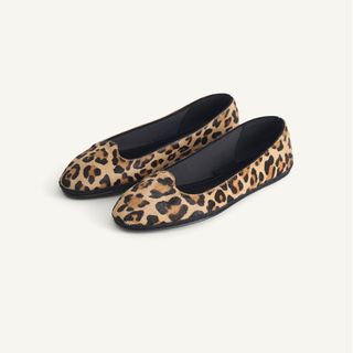 flat lay image of leopard print ballet flats