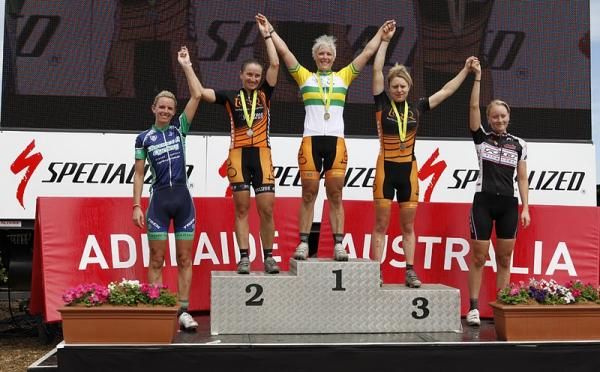 Elite women's podium at the Australian cross country national championship