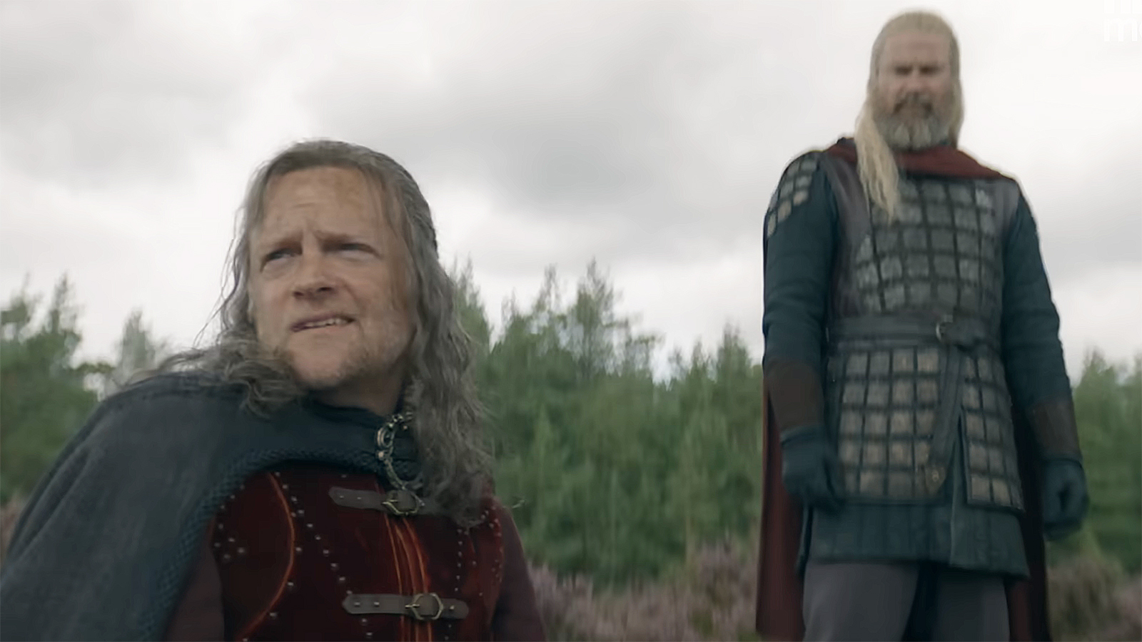 Ulf the White and Hugh Hammer in a field in House of the Dragon season 3