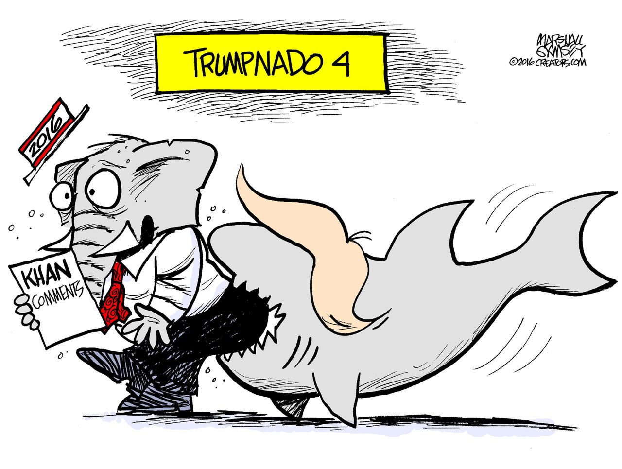 Political cartoon U.S. Trumpnado