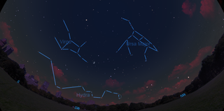The large constellations Hydra, Virgo and Ursa Major as seen in the sky of New York approaching 10 p.m. local time on June 7, 2022.
