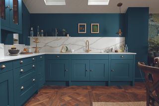 Life Kitchens blue kitchen cabinets