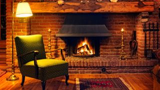 traditional brick inglenook fireplace