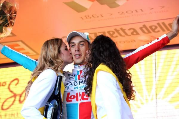 Bart De Clercq gets the stage winner's kisses