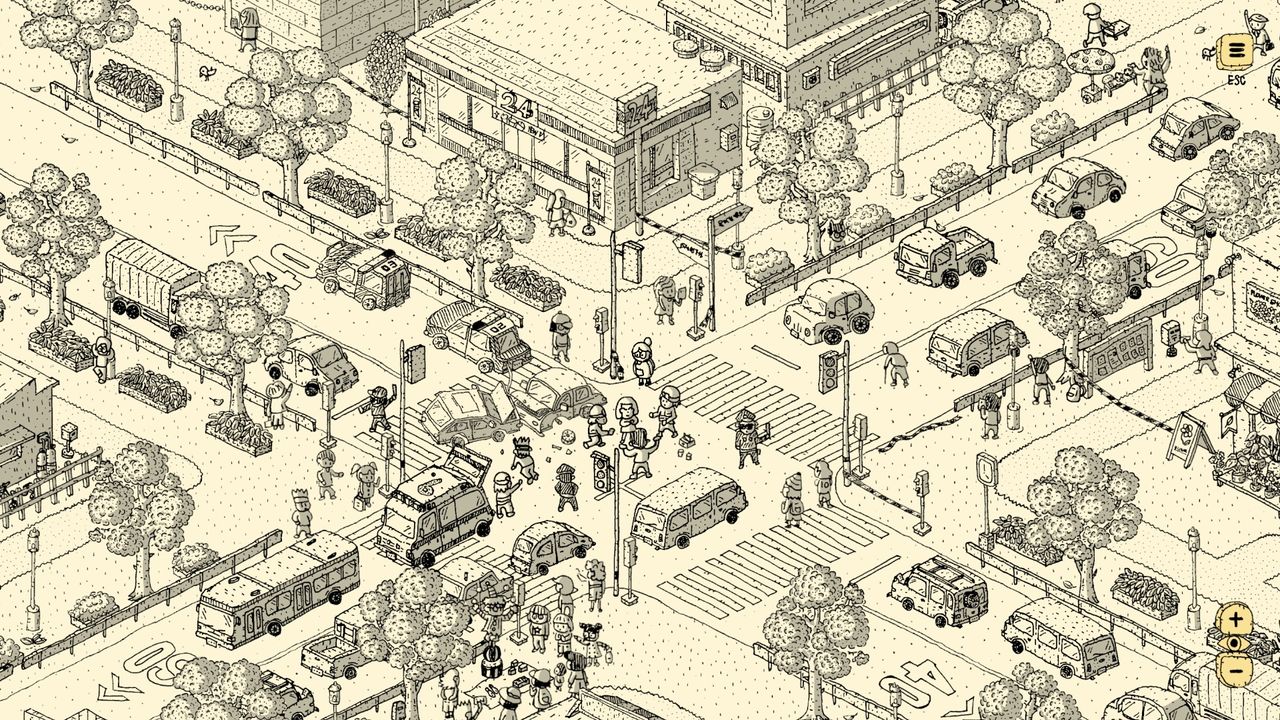 Artwork from hand-drawn indie game Finding Polka