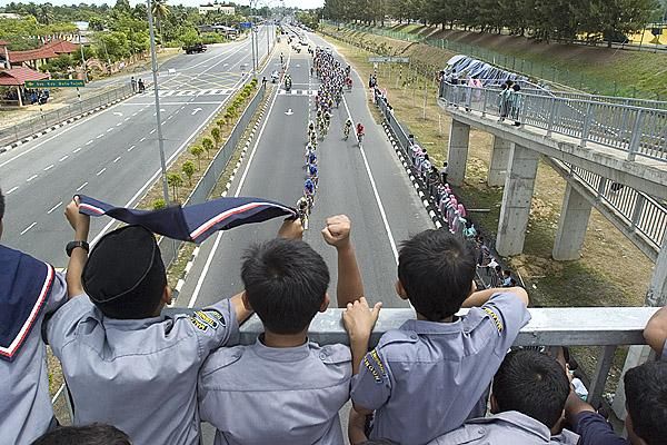 School children also got to see the race
