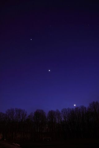The Moon, Venus and Jupiter over Denville, NJ