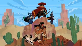 Arco characters in desert environment