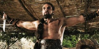Khal Drogo (Jason Momoa) prepares for battle on Game of Thrones
