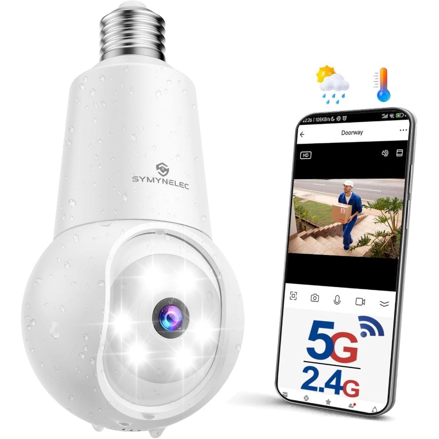 SYMYNELEC Light Bulb Security Camera
