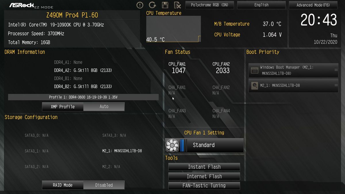 ASRock Z490M Pro4 BIOS