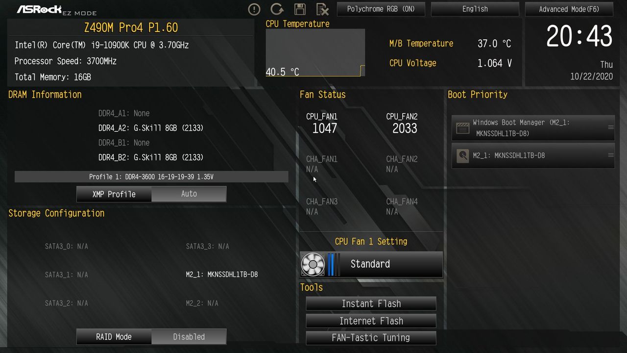 ASRock Z490M Pro4 BIOS