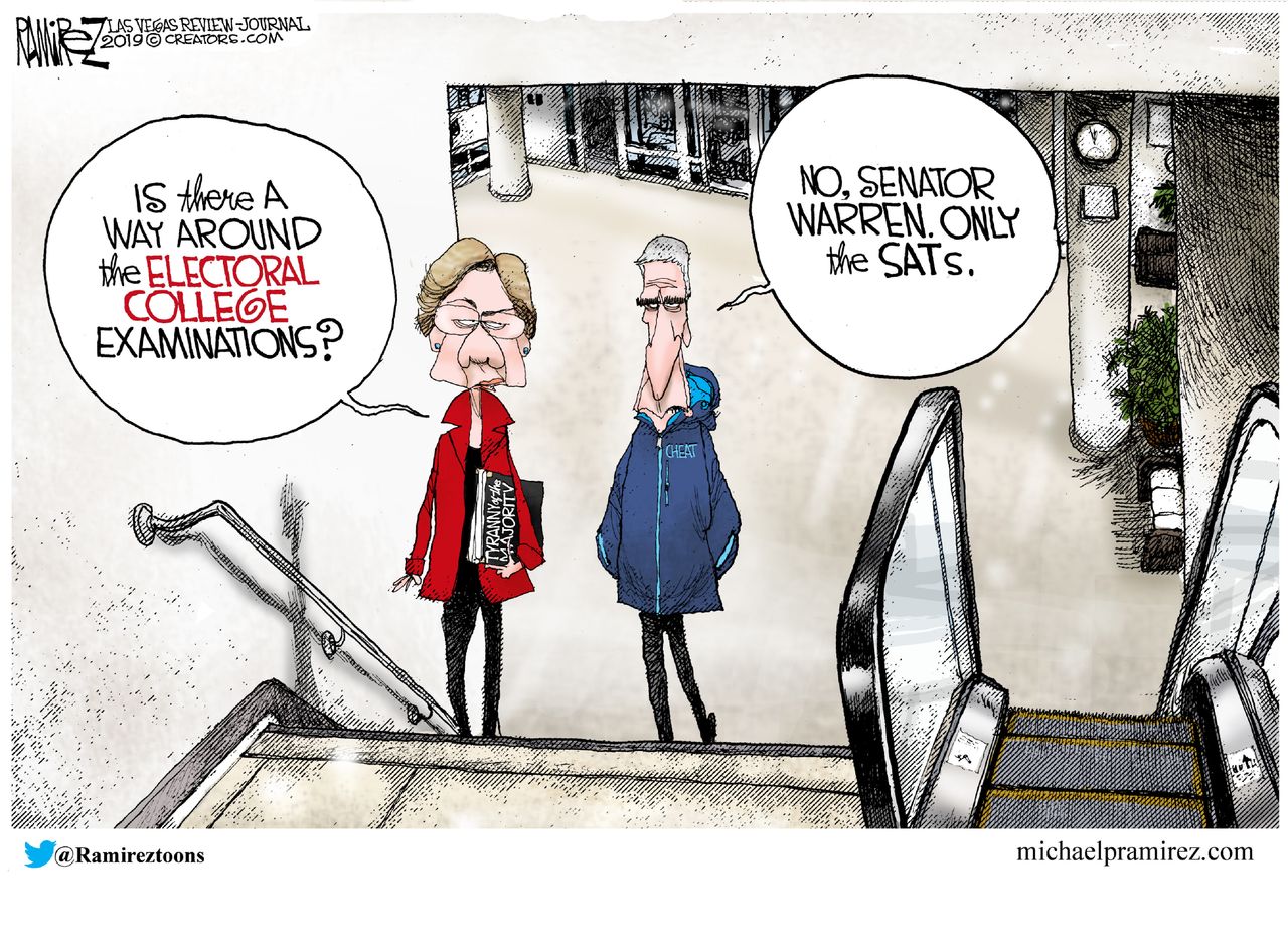 Political cartoon U.S. Elizabeth Warren 2020 college admissions scandal