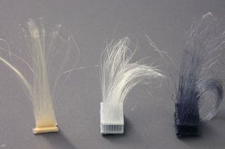 Blond, white and black 3D Hair Extensions from Printer