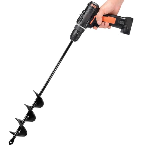 Tcbwfy Auger Drill Bit for Planting 1.6x16.5inch Extended Length Garden Auger Spiral Drill Bit for Planting Bulbs Flowers,post Hole Digger for 3/8&amp;rdquo;hex Drill