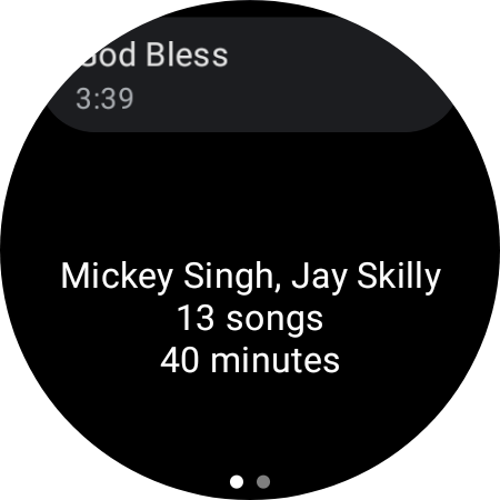 YouTube Music playlist on Wear OS