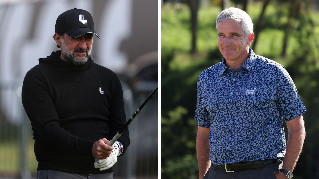 Yasir Al-Rumayyan (left) and PGA Tour commissioner Jay Monahan (right)