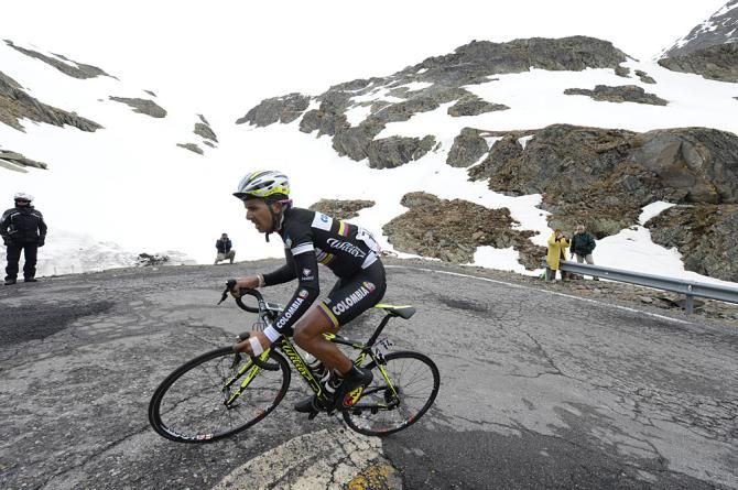 Jarlinson Pantano (Colombia) goes on the attack on the Gavia