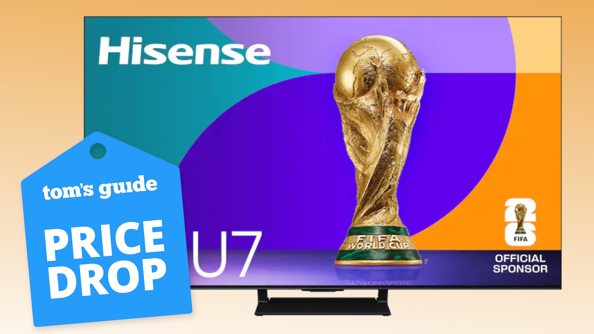 The Hisense U75QG next to a badge that reads: "Tom's Guide Price Drop"