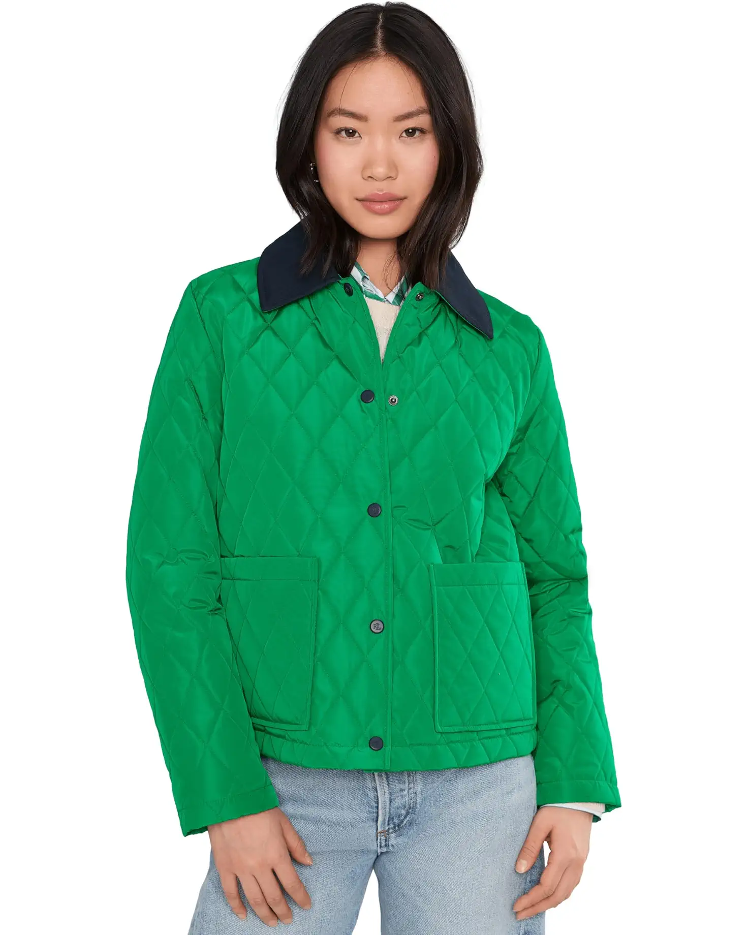 Lauren Ralph Lauren , Single Breasted Quilt Twill Collar (Was $189)