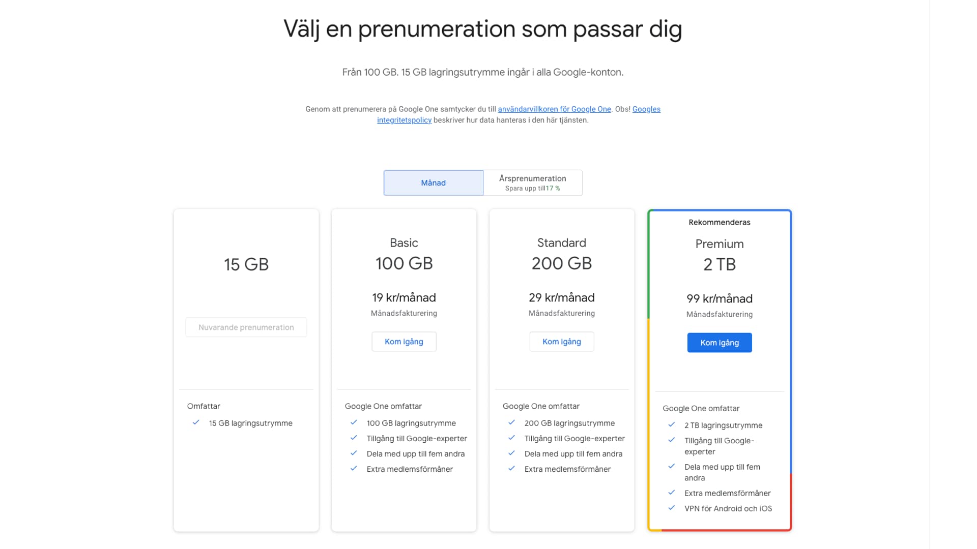 Google One VPN er inkludert hvis du betaler for 2TB lagringsplass hos Google