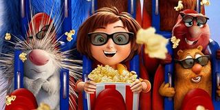 Wonder Park June and her friends watching a 3D movie with popcorn