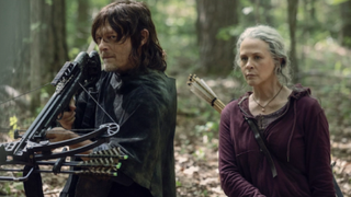 Norman Reedus and Melissa McBride in The Walking Dead.